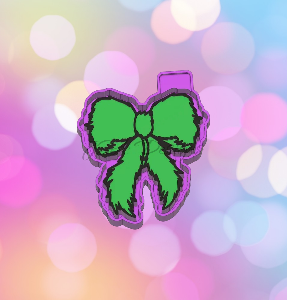Green Fur Bow