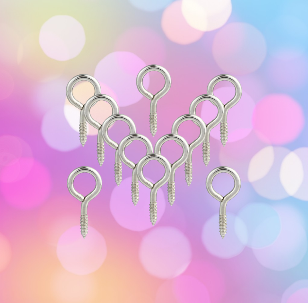Eye Hooks 1” Silver (12 Count)