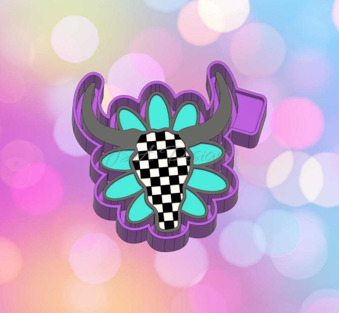 Turquoise Checkered Bull