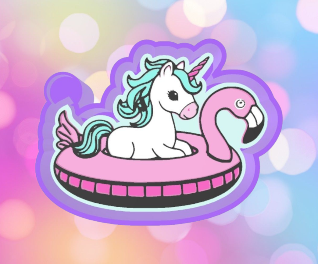Unicorn on Flamingo Floatie