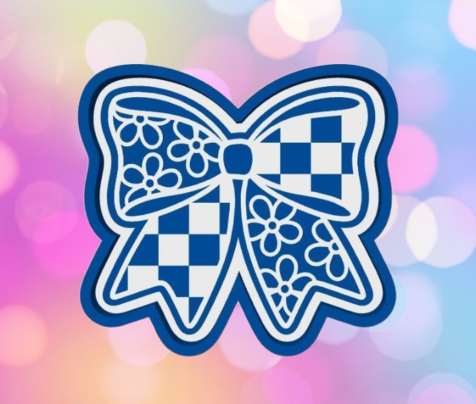 Checkered Flower Bow