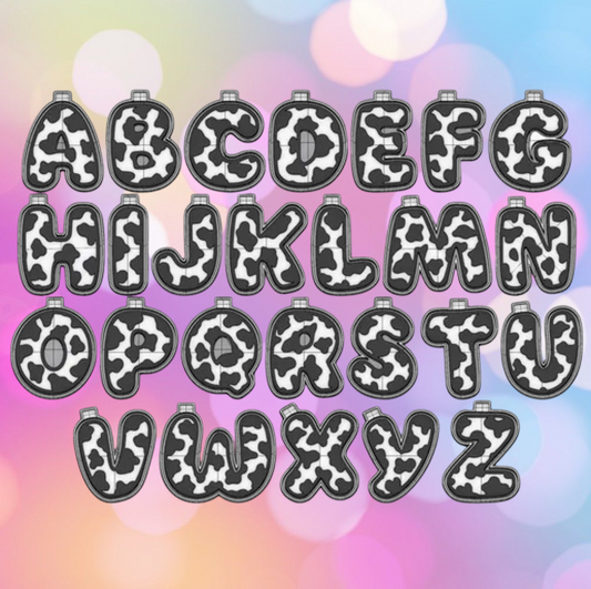 Cow Print Letters Full Set
