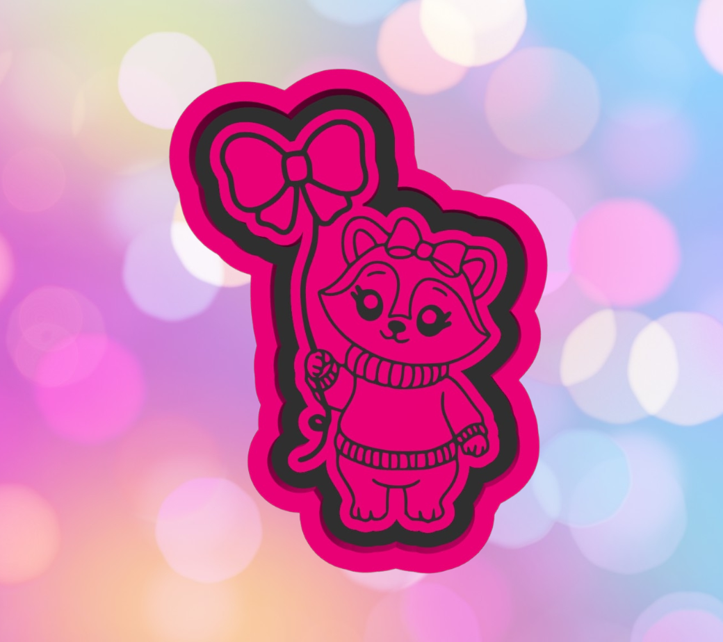 Raccoon with Bow Balloon