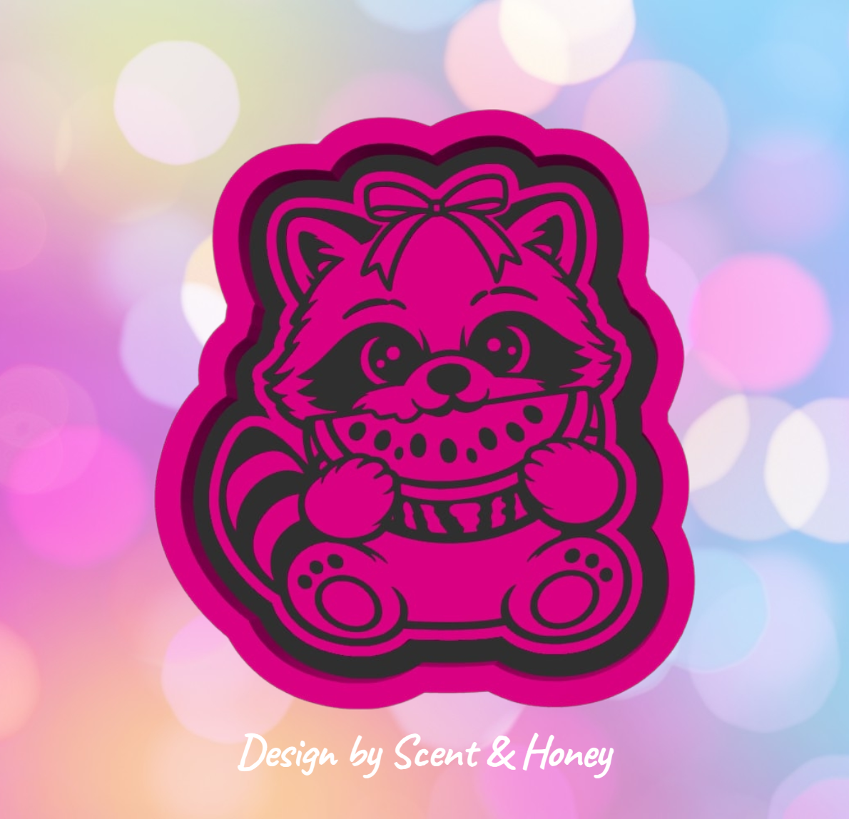 Raccoon Eating Watermelon