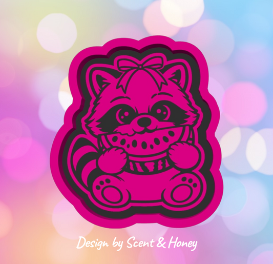 Raccoon Eating Watermelon