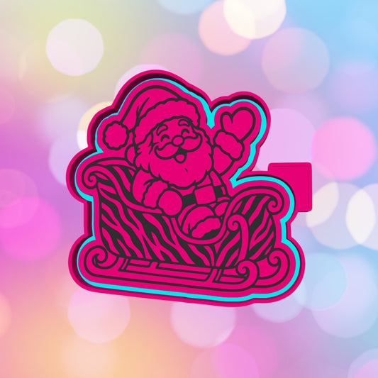 Santa in stripped Sleigh