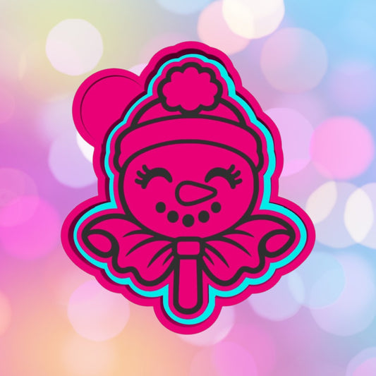 Snowman Bow Lollipop