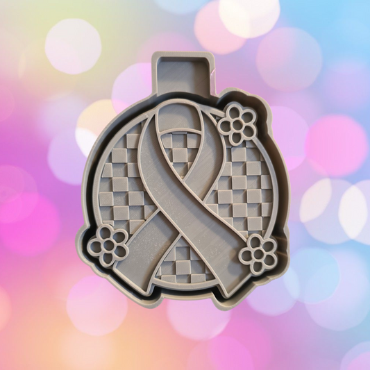 Awareness Ribbon Checkered Round