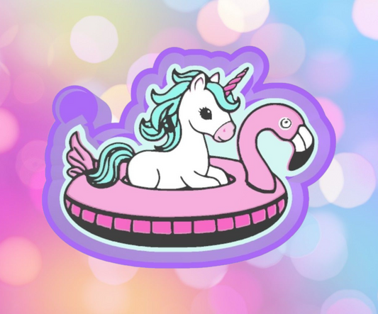 Unicorn on Flamingo Floatie