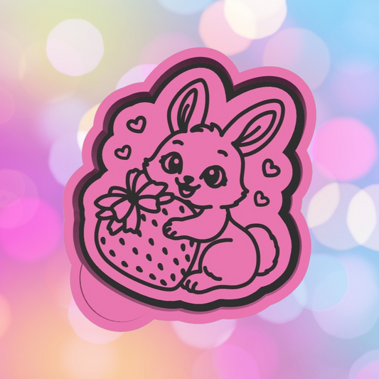 Bunny holding Strawberry